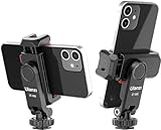 ULANZI Phone Tripod Mount ST-06S, Universal Smartphone Mount Adapter with 2 Cold Shoe, 360° Rotates and Adjustable Cell Phone Clip Clamp Holder, Compatible with iPhone, Samsung Galaxy and All Phones