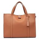 Miraggio Grace Solid Tote Bag for Women with Adjustable & Detachable Sling Strap (Tan)