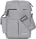 Wooum Water Resistance Side Bag - Travel Bag - Office Business Bag - Cross Body Bag - Messenger Bag - Sling Bag for Men and Women Adjustable Strap (Light Grey)