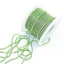 PEARLY JUN 10 Yards/roll Peridot Grass Green Colors Crystal Strass Rhinestone Trim Cup Chain SS6 2mm Colors Plated Cup sew on Clothing Decoration ML144