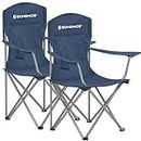 SONGMICS Set of 2 Folding Camping Chairs, Max. Load Capacity 330 lb, Outdoor Chair with Cup Holder, for Camping, Garden, Fishing, Terrace, Twilight Blue UGCB008Q02