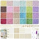 8000+ Bracelet Making Kit, 26 Colors 3mm Seed Beads, Beads for Making Jewellery Bracelets, Friendship Bracelet Kit, Crafts for Teen Girl, Girls Gifts 8-12 Years Old