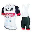 Générique 2022 Pro Team UAE Ensemble de maillot de cyclisme pour hommes, maillot de vélo vtt respirant Kits de cuissard à bretelles GEL Paddad (S), (SGJS-035)