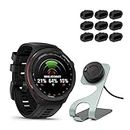 Garmin Approach S70 Premium GPS Golf Watch with Charger Stand and Port Protectors Bundle (3 Items)