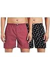 Amazon Brand - Symbol Men's Cotton Regular Printed Boxer Shorts (Pack of 2) (SYMBXRPO2-70_Multicolor 14_M)