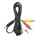 TA Technology Ahead GROUP 3.5 mm Stereo Male to 3 RCA Male Audio Video AV Cable for DVD, Video, TV, Camcorder Camera