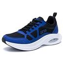 GOOBON Men's Tennis Running Shoes Air Walking Sneakers for Men Cross Training Shoe Outdoor Snearker Casual Workout Fashion Sports Footwear US 7-13, Black Blue, 9.5