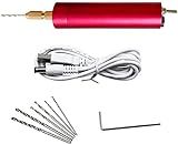 DIY Drilling Electric Tool - Light Power Electric Mini Hand Drill Set, 0.7-1.2mm Micro Aluminum Portable Handheld Drill Set for Trimming, Cutting, Drilling, Engraving and Polishing ( Color : Red )