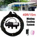 49ft 12V Pump Outdoor Mist Cooling System Patio Water Mister Nozzle Misting US