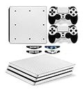 Elton White Carbon Fiber Theme 3M Skin Sticker Cover for PS4 Pro Console and Controllers + 4 Led bar Decal [Video Game]