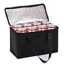 Small Insulated Cooler Collapsible Bag,Reusable Grocery Shopping Bag with Zipper Closure Keep Food Hot or Cold,Food Delivery Transport Support Plate(8"W x 7"H x 5.5"D)