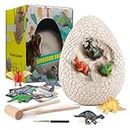 Toyfinity Dino Egg Dig Kit: Educational Science Activities for Kids 3-12 Years - 1 Jumbo Egg with 6 Surprise Dinosaurs | STEM Toy Gift for Boys and Girls