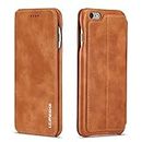 QLTYPRI iPhone 6 Case iPhone 6S Case Vintage Slim PU Leather Case with Credit Card Holder Kickstand Feature Classic Design Shockproof Protective Durable Wallet Case for iPhone 6 6S - Brown