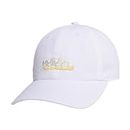 adidas Women's Saturday Relaxed Fit Adjustable Hat, White/Almost Yellow/Orange Tint, One Size