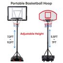 5.5-7Ft/7.2-9Ft Adjustable System Basketball Goal Hoop Backboard Yard Outdoor