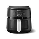 PHILIPS Air Fryer NA231/00 with touch panel, uses up to 90% less fat, 1700W, 6.2 Liter, with Rapid Air Technology (Black),Cooking window, Extra Large