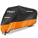 Maizjok Motorbike Cover Waterproof Outdoor, Motorcycle Cover 210D Polyester Indoor Outdoor Rain UV Dust Protective Covering for Moto Scooter Moped Vespa Motocross (96.5 x 41.3 x 49.2)
