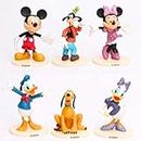 Skytail 6 Pcs Donald Duck Mini Figures Sets for Cake Topper Decorating, PVC Mickey Mouse collectible figure set, 3-inch disney Table Decor Themed Decorations for Kids Birthday Party Supplies