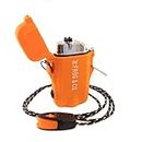 Survival Frog Tough Electric Lighter 2.0 - Waterproof & Windproof Lighters - Flameless Top-Facing Dual Arc Plasma, USB Rechargeable w/Built-in Flashlight, Camping, Survival Fire Starter (Orange)