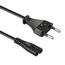 Xahpower 1M Stromkabel, Euro Stecker C7 2 Poliger Kabel Abbildung 8 Netzkabel Kompatibel mit PS5 / PS4 / PS3 / PS2 / Xbox One S/Xbox Series X/S Usw - Schwarz