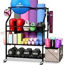 Amonax Home Gym Storage Dumbbell Rack, Weight Stand Kettlebell Rack Yoga Mat Holder Rack for Barbell Pad Resistance Band Foam Roller, Fitness Accessories Organizer Workout Equipment for Women
