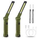 Lmaytech Men Tools for Christmas Birthday Gift 2 Packs LED Rechargeable Work Light Flashlights, 360°Rotate 5 Modes,Gifts for Men Him Dad Handyman for Car Repair, Grill and Outdoor