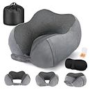 Cirorld Travel Pillow for Airplane, Neck Pillow for Travel, Memory Foam Travel Neck Pillow for Adults, Adjustable & Compact Flight Pillow, Ergonomic Neck Cushion, With Ear Plugs, Eye Mask, Carry Bag