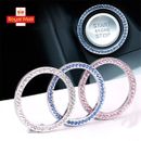 Car SUV Bling Silver Accessories Button Start Switch Diamond Ring Decoration