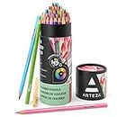ARTEZA Crayons de couleur [48 couleurs] Crayons de couleur souples, hautement pigmentés, à base de cire, fournitures artistiques pour adultes et enfants