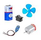 AVS COMPONENTS Mini Science Project Kit For School Projects (Toy Motor Fan Battery Cap Switch)