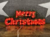 Vintage, MERRY CHRISTMAS Light Up Indoor Sign Holiday Season, 80’s 90’s Boxed.