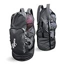 LETS SPORTS Ball Bag with Shoulder Straps, Heavy Duty Large Mesh Drawstring Coaches Equipment Storage Carry Sack, for Holding Soccer, Basketball, Football, Volleyball, Tennis, and Team Sports Gear