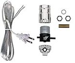 Creative Hobbies Make a Lamp or Repair Kit with Essential Hardware and Matching Cord (Silver)