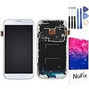 NuFix LCD Replacement for Samsung Galaxy S4 SGH-i337M SGH-i337 SGH-M919v SGH-M919 Screen Glass LCD Display Touch Digitizer Assembly with Frame and Tools i337m i337 m919v White