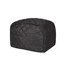 2 slice Toaster Cover, Polyester Fabric Quilted Two Slice Toaster Appliance Dust-proof Cover For Kitchen Small Appliance Dust Cover and Fingerprint Protection (Black)