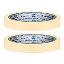 VCR Masking Tape - 20 Meters in Length 12mm / 0.5" Width - 2 Rolls Per Pack - Easy Tear Tape, Best for Carpenter, Labelling, Painting and leaves no residue after a peel.
