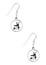 fht32 Ice Hockey DOME on Hook Earrings Sterling Silver 925 Stamped