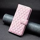 Perkie Spongy Pu Leather Magnetic Card Holder Wallet Case Flip Cover for Samsung Galaxy S21 FE 5G (English Pink)