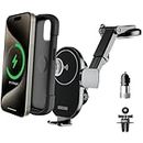 KPON Car Phone Holder Mount Wireless Car Charger for Popsocket/Otterbox/Thick Cases 10mm,Auto-Clamping Wireless Charger 15W Fast Charging Dashboard Air Vent Windshield for iPhone/Samsung Galaxy/Pixel