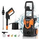 Electric Pressure Washer 2500 PSI 1.8 GPM 1650W Pressure Washer Power Washer Electric Powered, High Pressure Cleaner with Foam Cannon for Cleaning Cars/Fences/Patios