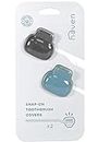 Haven Toothbrush Cover - Fits Electronic and Manual Toothbrushes - Toothbrush Case Holder for Travel - Set of Two Tooth Brush Protectors (Blue and Charcoal Gray)