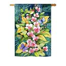 Bay Isle Home™ Templeville Orchids & Hummingbirds Garden Friends Birds Impressions 2-Sided 40 x 28 in. Garden Flag in Green/Yellow | Wayfair