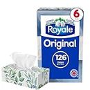 Royale Original 2 Ply Facial Tissue, Soft & Strong, 6 Tissue Boxes, 126 Tissues Per Box