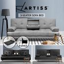 Artiss Sofa Bed Lounge Futon Couch Beds 3 Seater Leather Fabric Cup Holder
