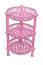 ARISERS 3- Layer Plastic Fruit and Vegetable Kitchen Basket/Storage Household Stand/Organizer for Kitchen - Pink
