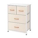 AZL1 Life Concept Dresser Storage Furniture Organizer-Large Standing Chest for Bedroom, Office, Entryway, Living Room and Closet-4 Removable Fabric Drawers, Ivory