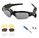 Wireless Bluetooth MP3 Sunglasses Polarized Lenses Music Sunglasses Stereo Headphone for iPhone Samsung Most Smartphone or PC (Black-Gray), Black-gray