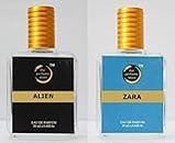 The Perfume Store ALIEN and ZARA For Men and Women (Pack of 2, 50ml each) Long Lasting Perfume Body Spray Eau de Parfum- 100 ml