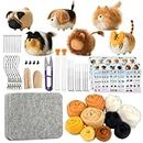 Needle Felting Kit, DIY Crafts for Adults Women, Hobby Kit with Felting Supplies,Felting Needles, Felting Wool and Tools for Beginners, Adult Craft Kits, Faceless Animals 6pcs