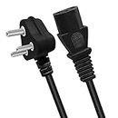 ADDMAX Power Cable Cord 2 Meter Replacement Power Cable IEC Computer Mains Power Cable Cord India Plug 3 pin Power Supply Cable for Desktop PC, Monitor, TV, SMPS, Induction, and Printer - Black